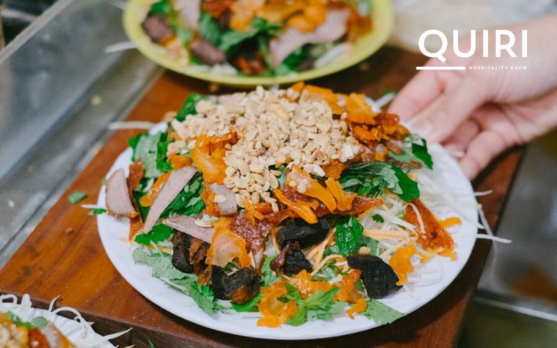 A refreshing balance of textures that defines light Hanoi street food.