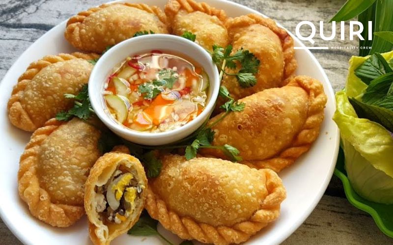 Golden pastry pockets packed with savory fillings and local charm.