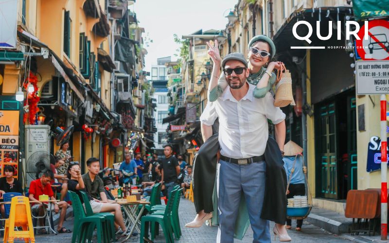 Take photos along Hanoi streets during October’s soft golden light.