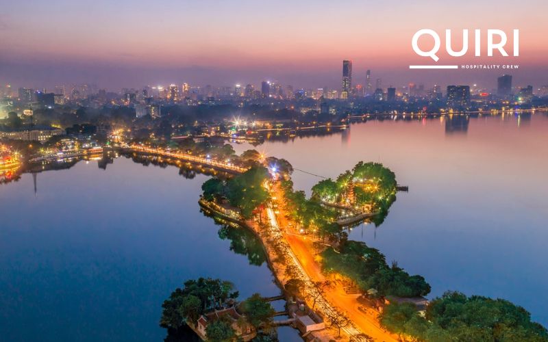 Enjoy West Lake Hanoi at night with peaceful lakeside strolls.