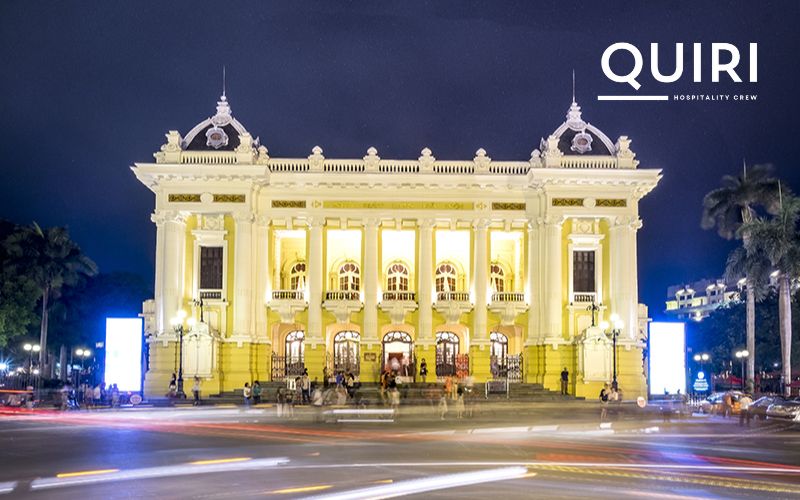 Experience Hanoi nightlife attending performances at Hanoi Opera House.