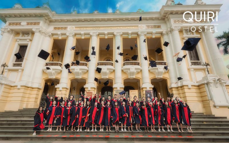 Golden-hour lighting elevates photos taken outside the Hanoi Opera House.