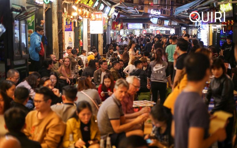Nightlife energy peaks here with loud crowds and iconic hanoi activities vibes.