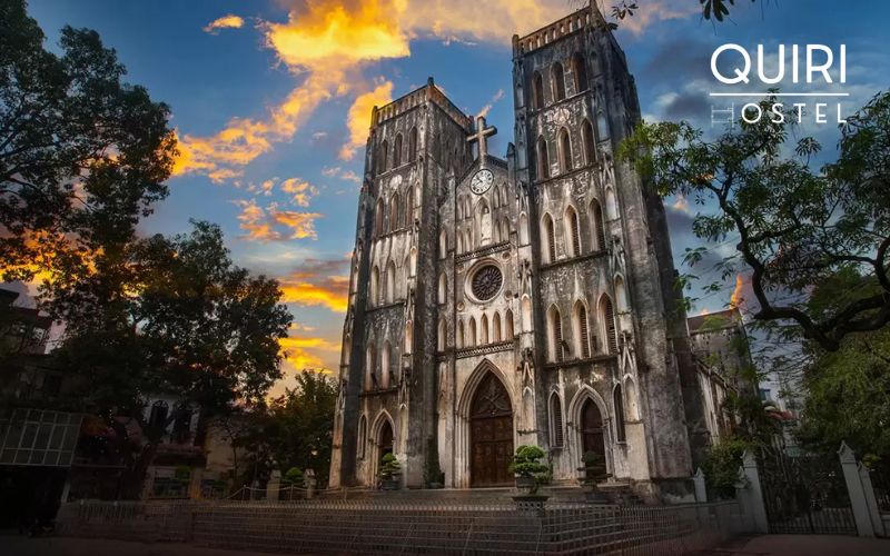 This iconic cathedral is a notable point on the Hanoi Old Quarter map.