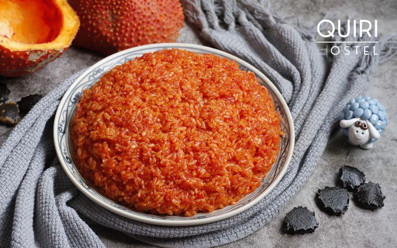 Red sticky rice marks prosperity in Vietnamese New Year's food.
